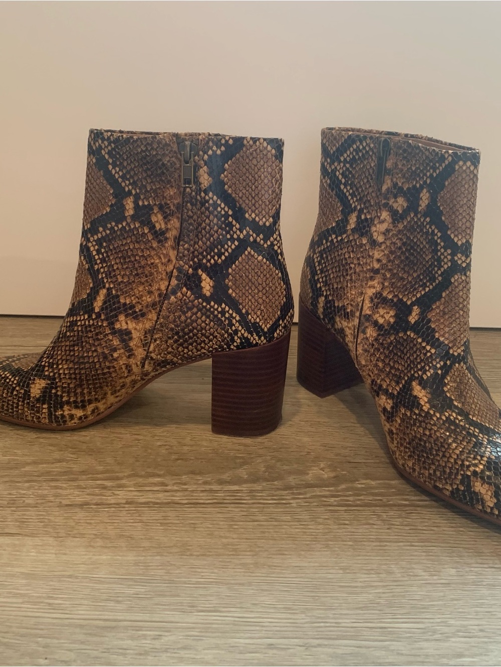 Madewell Fiona Snake Embossed Leather Brown  SZ Women’s 8.5